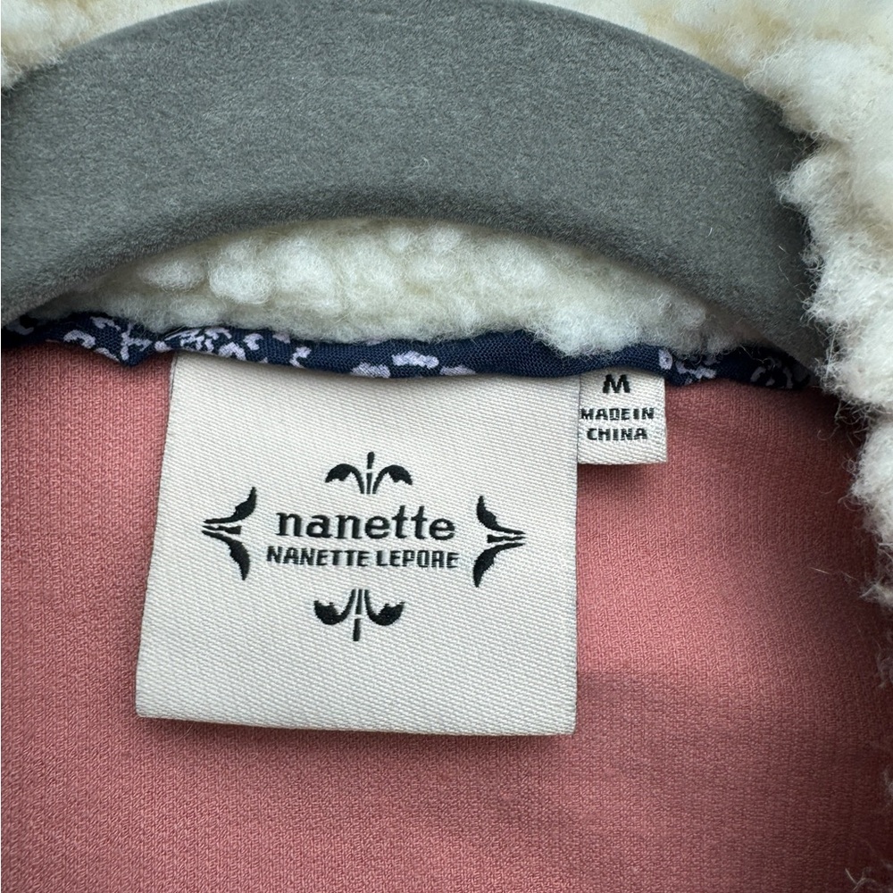 Nanette Lepore Pink and Cream Sherpa Light Corduroy Jacket size M - Picture 3 of 8